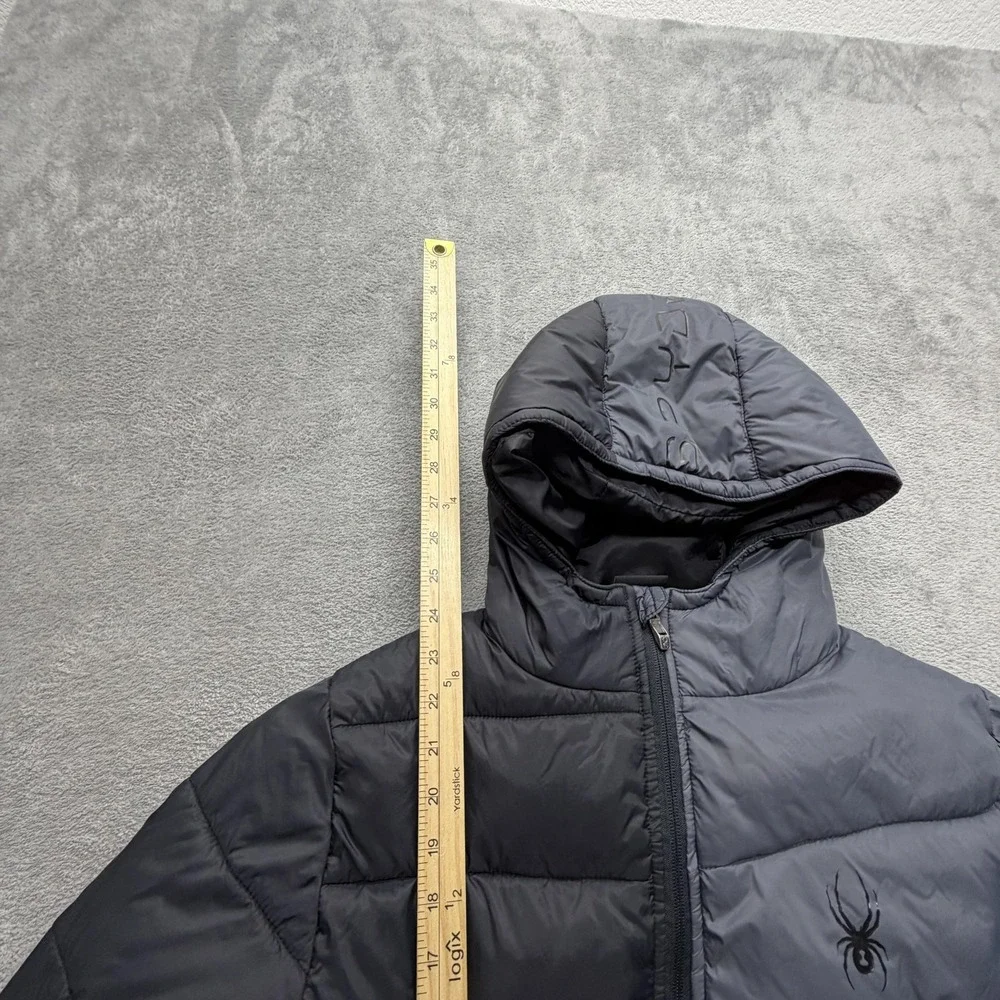Spyder Jacket Boys XL Black‎ Puffer Insulated Hooded Full Zip Ski Coat Lined